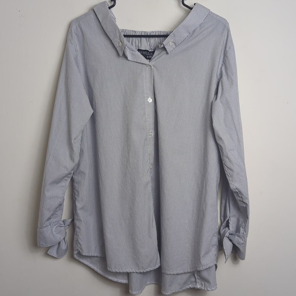 Prairie Button Down Split Double Collar Cotton St… - image 1